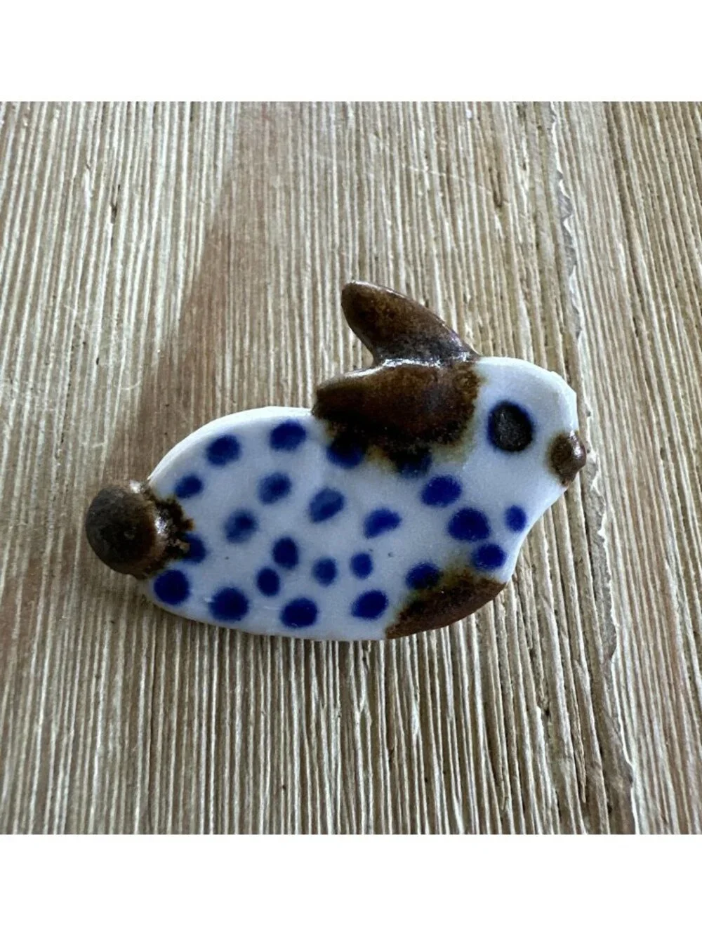 Handmade Art Perrin Creek Pottery Pin Brooch Bunny Rabbit Country Farmhouse